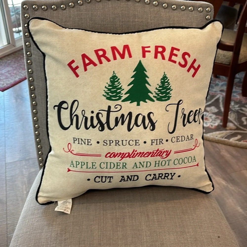 Farm Fresh Christmas Trees throw pillow NEW